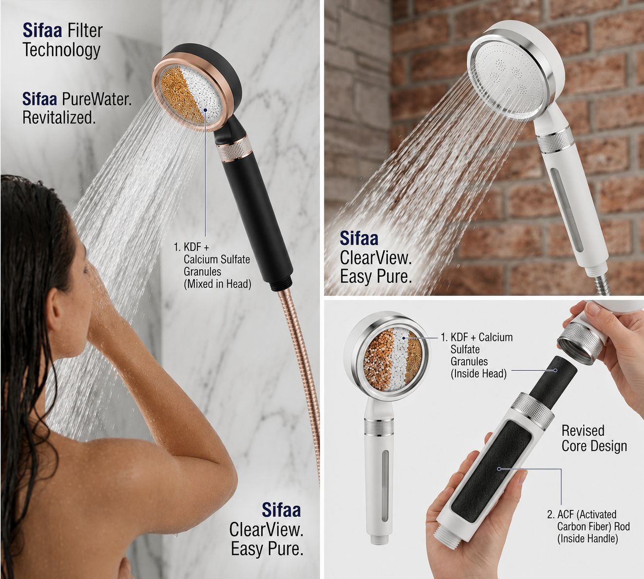 Sifaa | The Ultimate Filtered Shower Head for Hair & Skin Health